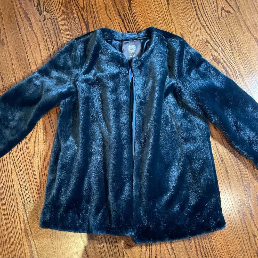 Vince Camuto Faux Fur Jacket Teal Size XL